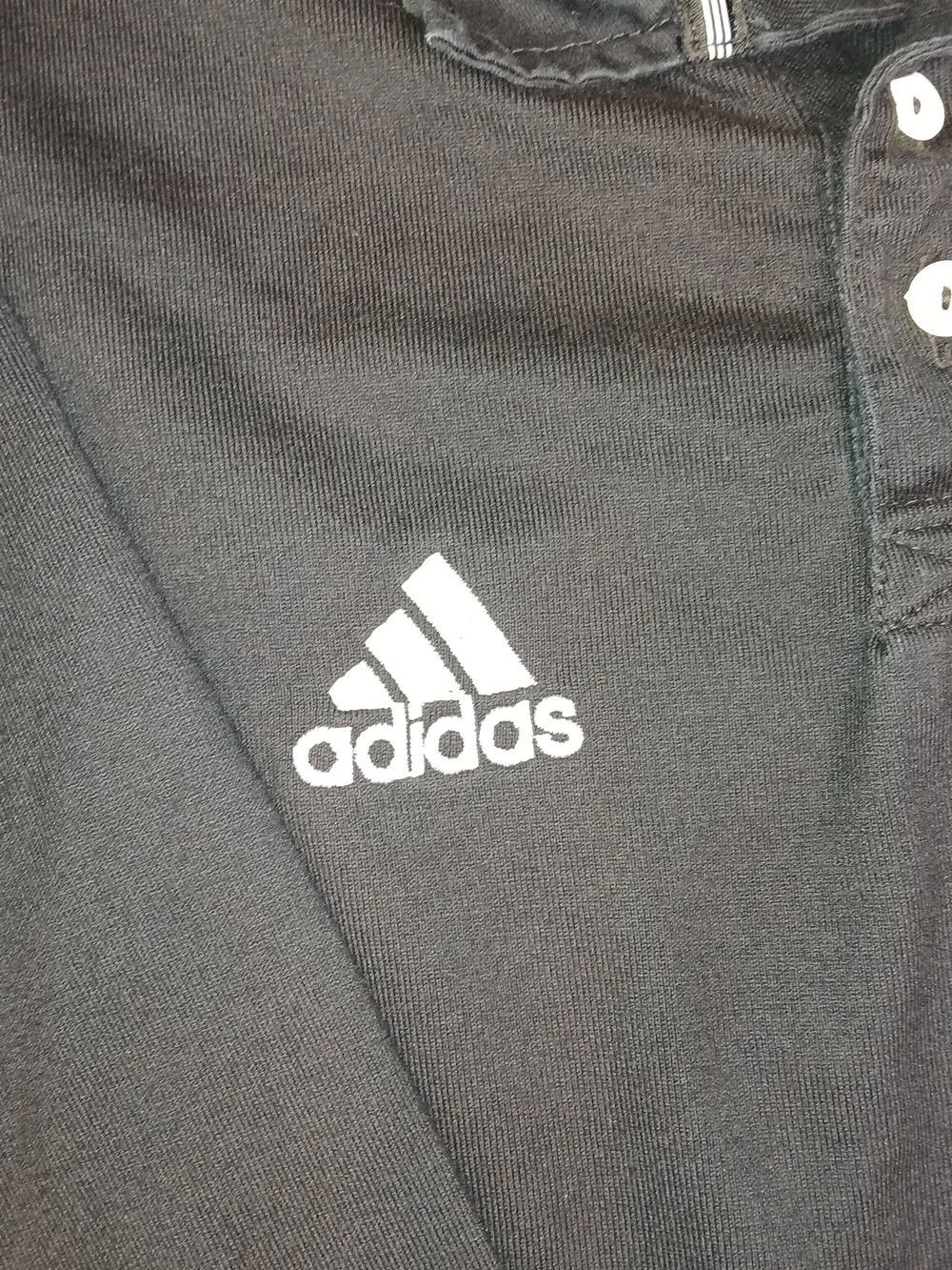 Vintage Adidas New Zealand All Blacks Black Rugby Polo Shirt for Men - Large